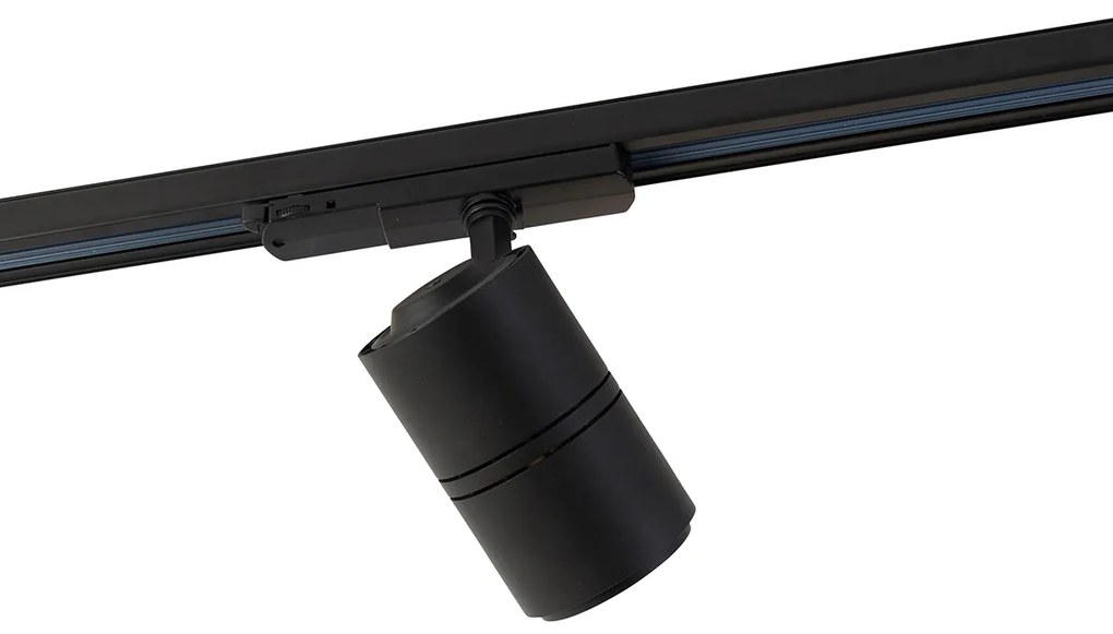 Moderný 3-fázový koľajnicový systém čierny so 4 reflektormi 3000-4000K - Ruler
