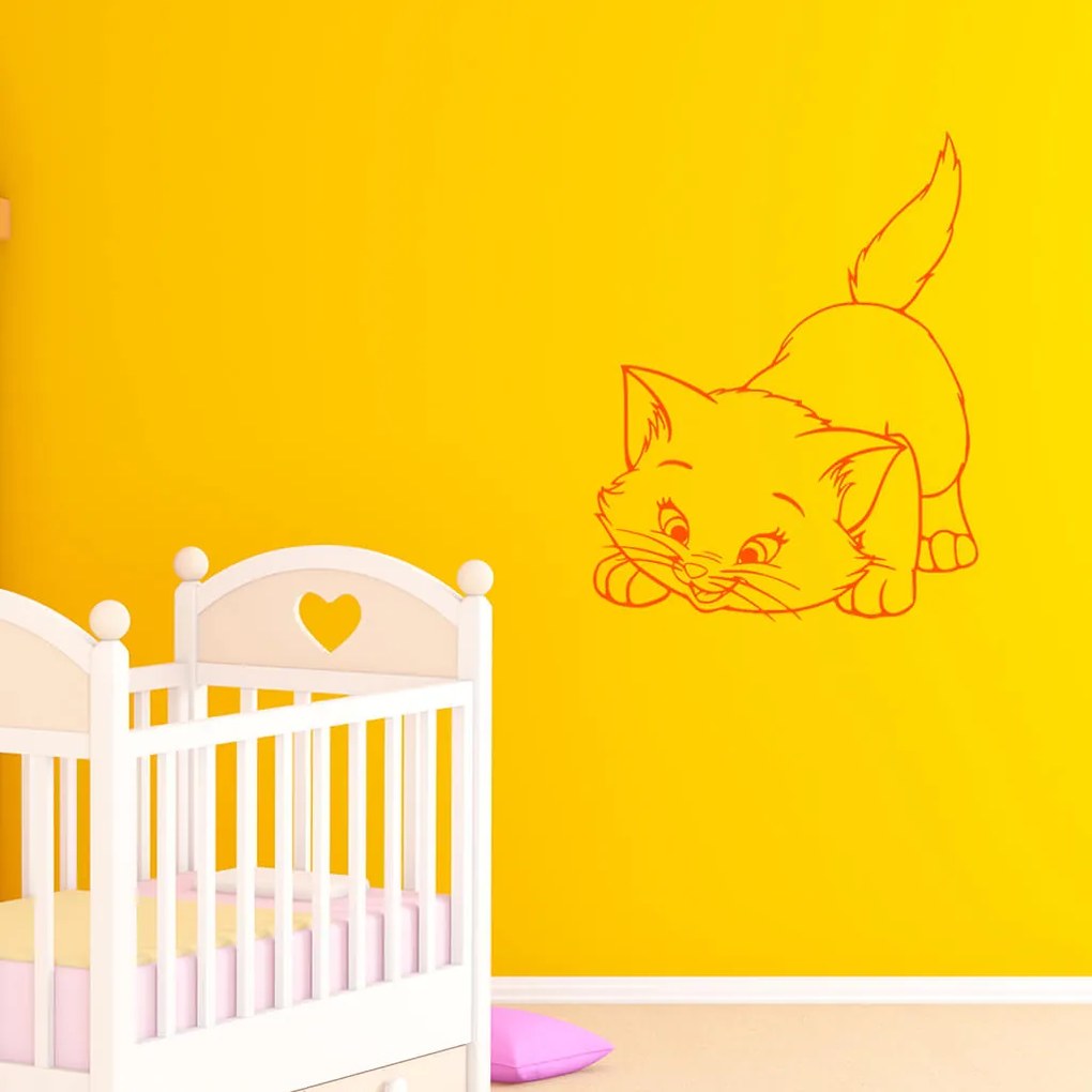 Veselá Stena Samolepka na stenu na stenu Roztomilá mačička Farba: černá