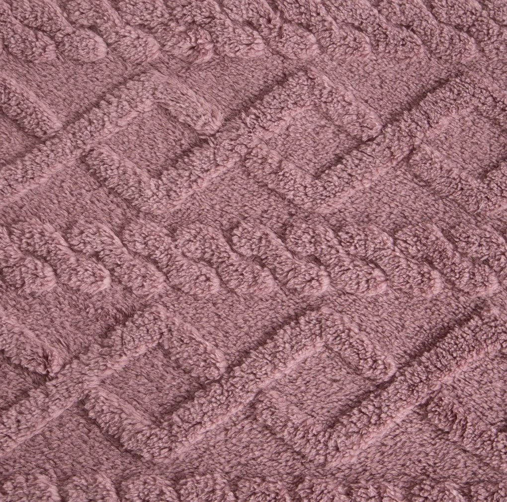 Deka Vrkoč Ružová 200x220 cm – veľká pletená deka s elegantným vrkočovým vzorom