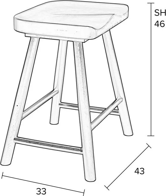 Čierna stolička z dubového dreva Vander – White Label