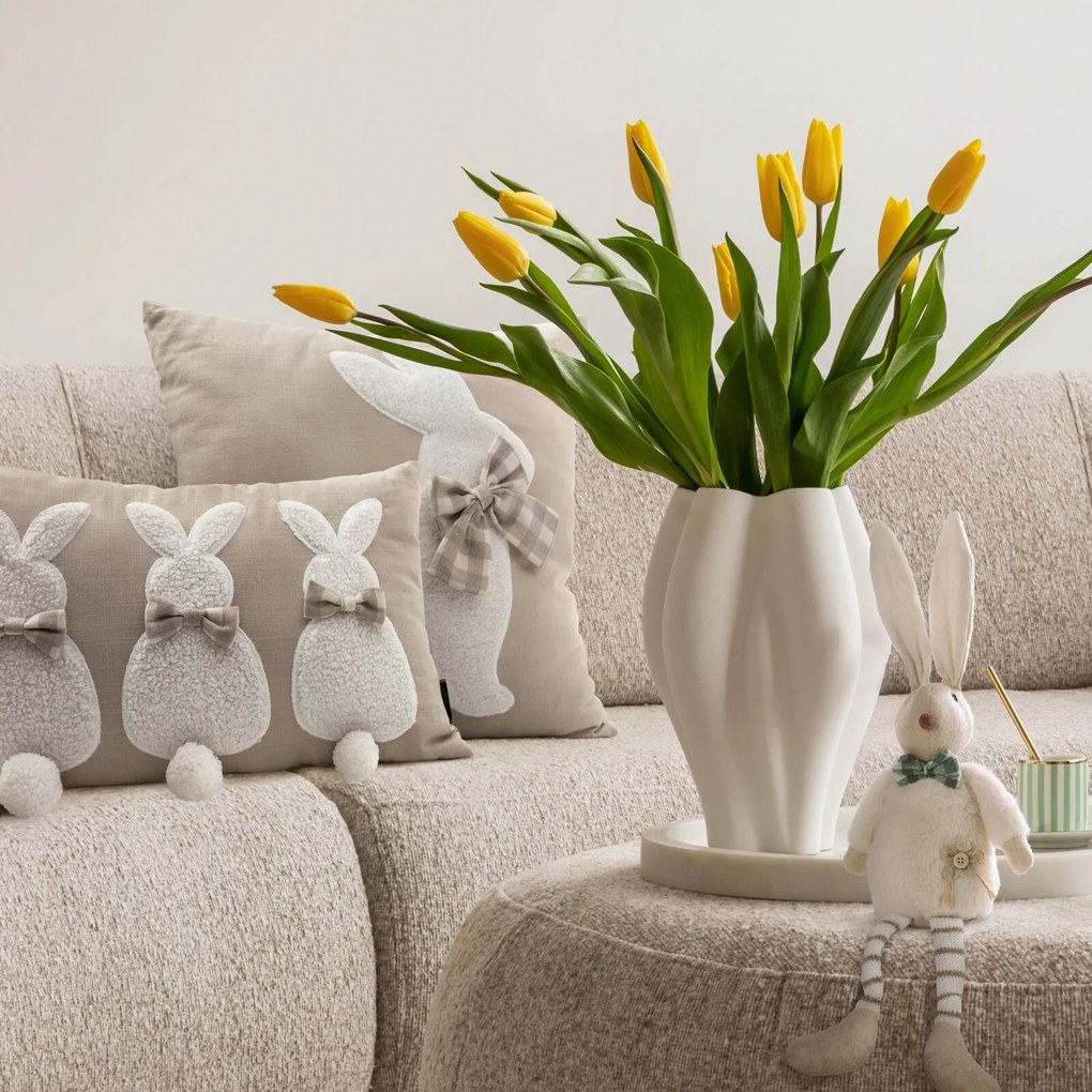 VEĽKONOČNÁ DEKORAČNÁ OBLIEČKA NA VANKÚŠ EASTER1 30X50 CM BÉŽOVÁ