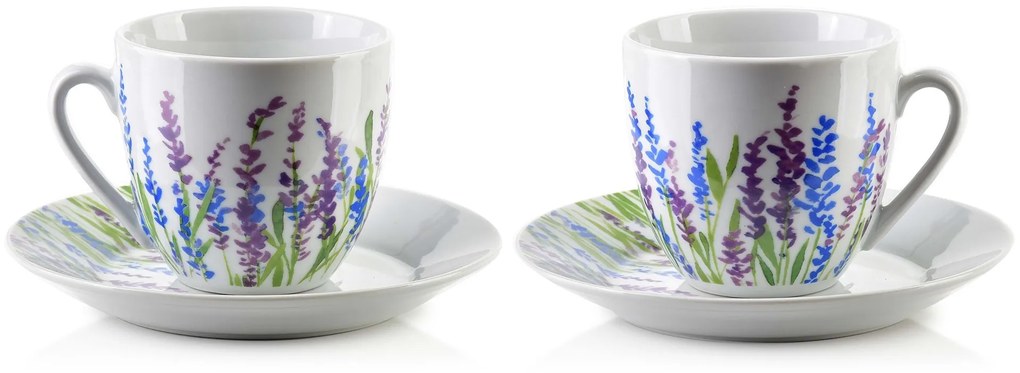 Porcelánová šálka s podšálkou Joy Heather 250 ml sada 6ks