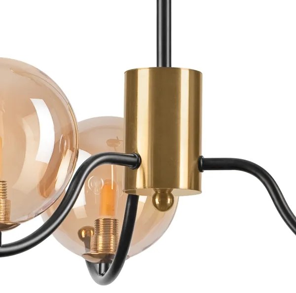 Luster na tyči GEORGIA 3xG9/5W/230V zlatá/dymová béžová