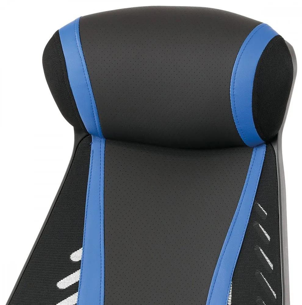 Herná stolička FROGGY – ekokoža, látka, čierna / modrá
