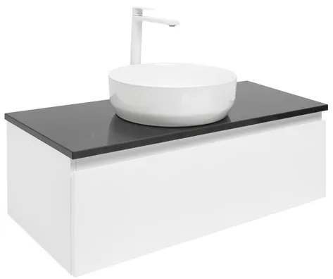 Kúpeľňová skrinka s krycou doskou SAT B-WAY 99x30x45 cm biely lesk BWAY100WTKUB
