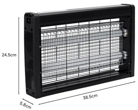 Brilagi - Elektrický lapač hmyzu 2xUV/10W/230V 60 m2 čierna