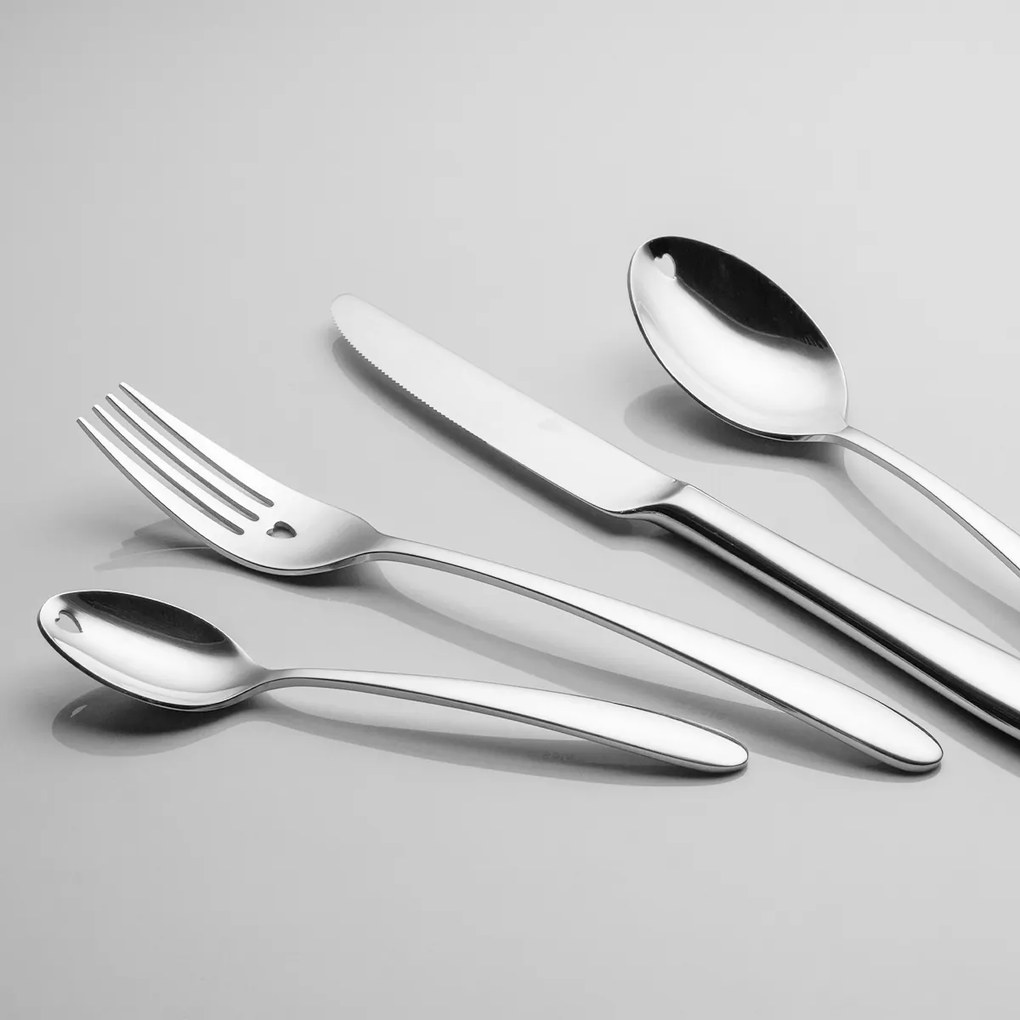 Príborový set so srdiečkom 54 ks — Alpha - 130293