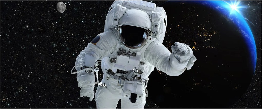 Obraz - Astronaut vo vesmíre (120x50 cm)
