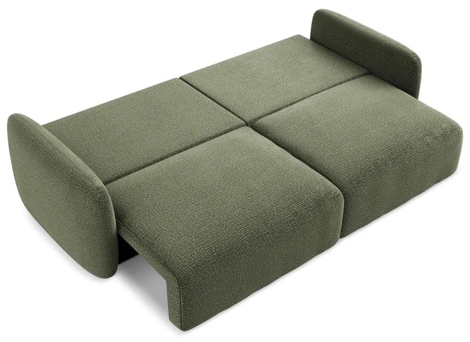 Zelená rozkladacia/s úložným priestorom pohovka 238 cm Kalena – Makamii