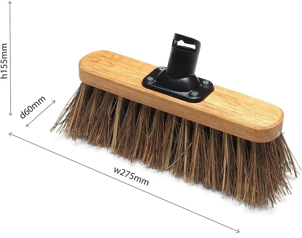 Hlavica na zmeták s tuhými palmovými vláknami Addis Varnished, 26,5 cm