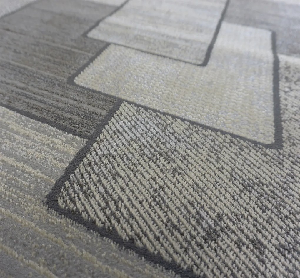 Koberec Esprit 3603 GREY – sivý vzorovaný obdĺžnik pre každú izbu Rozmer: 140x190 cm