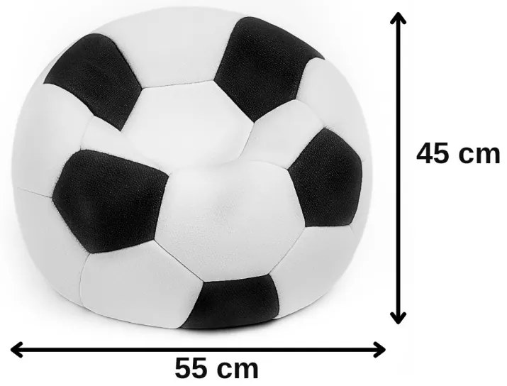 Sedací vak futbalová lopta malá bielo-čierna EMI