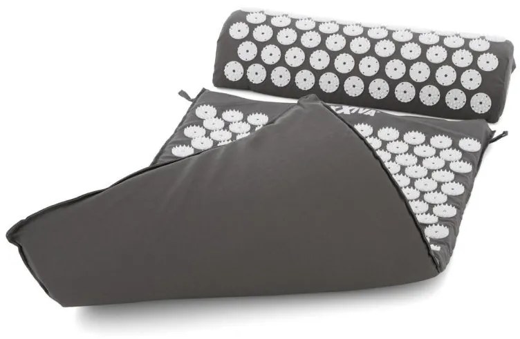 MAXXIVA 81552 Akupresúrna podložka s vankúšom, 75x42 cm, sivá