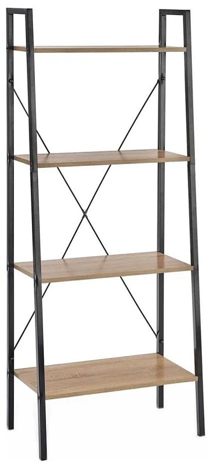 Knižnica NARVIK 148x60 cm čierna/dub sonoma