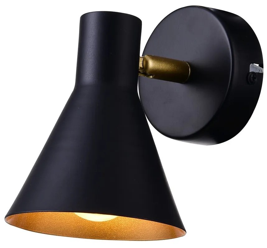 CLX Nástenné moderné osvetlenie LAMBERTO, čierno-zlaté