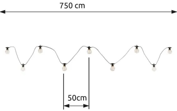 Globo 34090N - LED vonkajší dekoratívny reťazec ALMAGA 10xLED/0,27W/230V 7,5 m I
