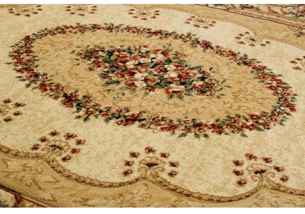 Kusový koberec klasický vzor béžový ovál 150x295cm
