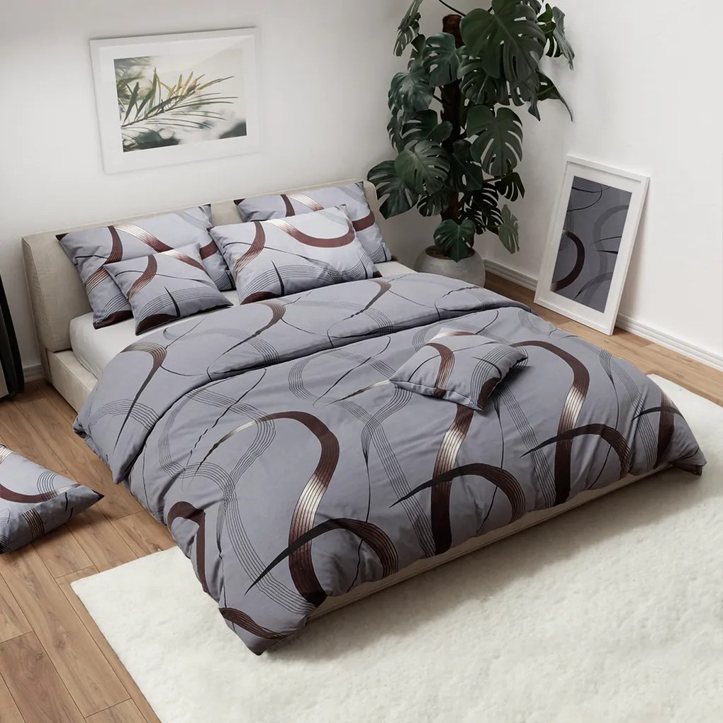 Bavlnené obliečky PLAVA sivé Rozmer obliečky: 2 ks 70 x 90 cm | 200 x 220 cm