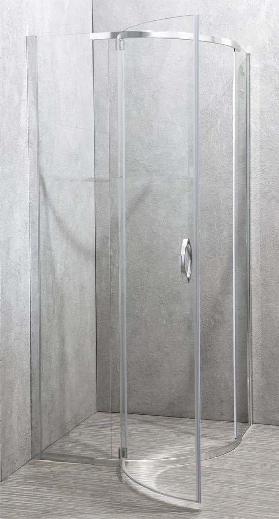 Novoterm Štvrťkruhový sprchový kút NV-Splash 90x90 chróm/transparent - bez vaničky