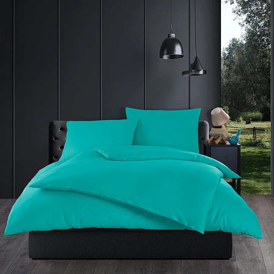 Bavlnené jednofarebné posteľné obliečky BedTex Exclusive Collection - mentolové - 100% bavlna - 70 x 90 cm + 140 x 200 cm