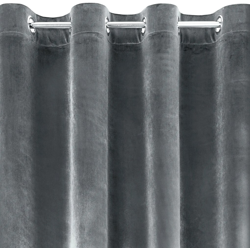 ZATEMŇOVACÍ ZÁVES NA KRÚŽKOCH SAMANTA 140X250 CM GRAFITOVÁ