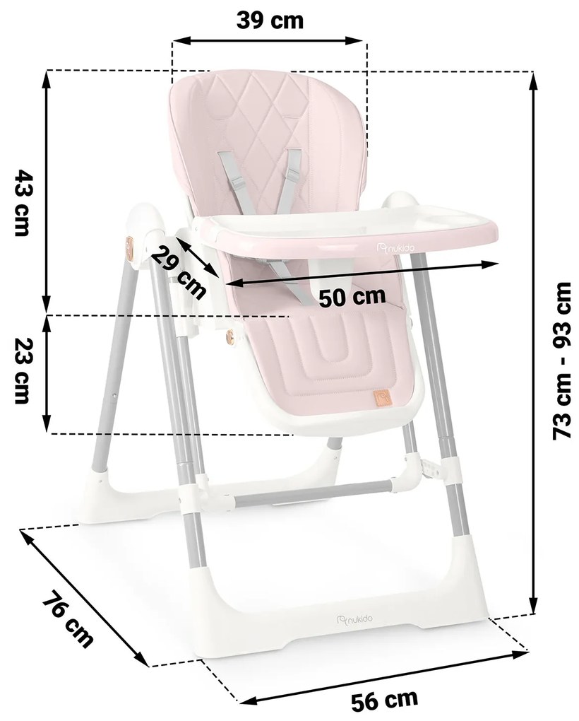 Detská stolička 3v1 Nukido Elite - ružová