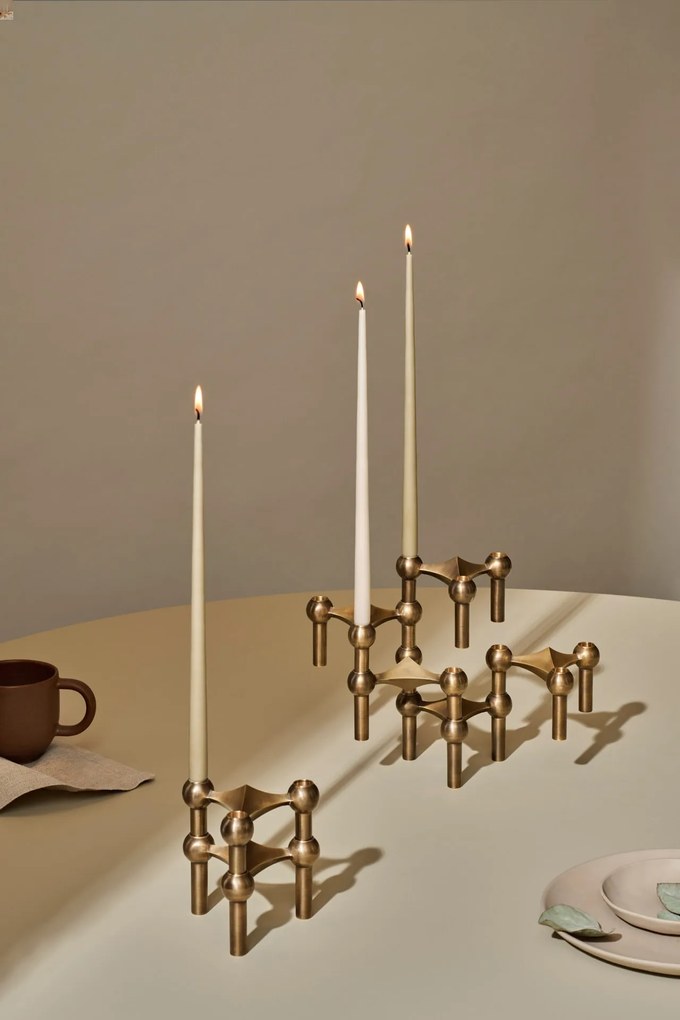 Stoff Nagel Dizajnový svietnik STOFF Nagel Bronzed Brass – set 3 ks