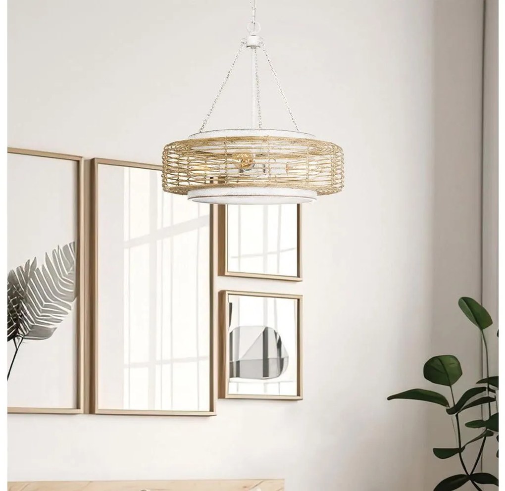 Quoizel QZ-WAYLON-4P-AWH - Závesný luster WAYLON na reťazi 4xE27/60W/230V, priemer 50,4 cm