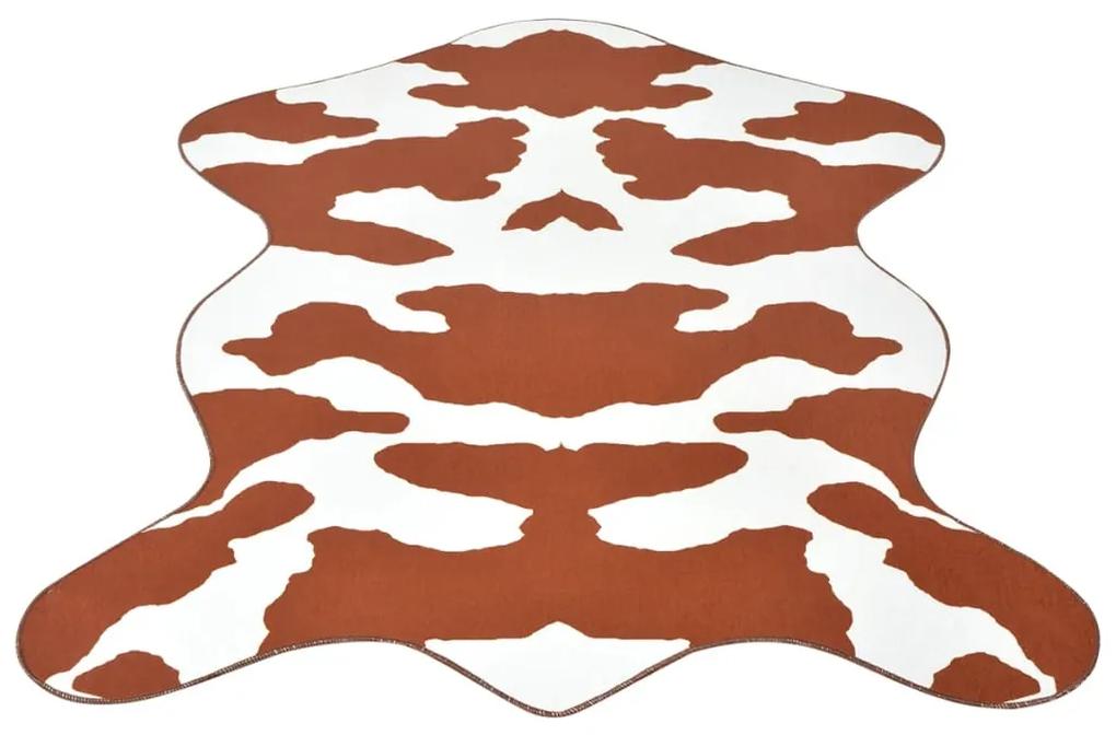 vidaXL Tvarovaný koberec, 150x220 cm, potlač kravskej srsti, hnedý