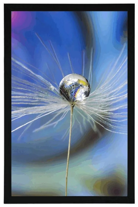 Plagát kvapka rosy na farebnom pozadí - 60x90 white