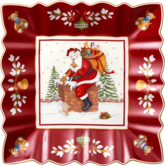 Štvorcová misa, Santa na streche, 23 cm Toy's Fan.