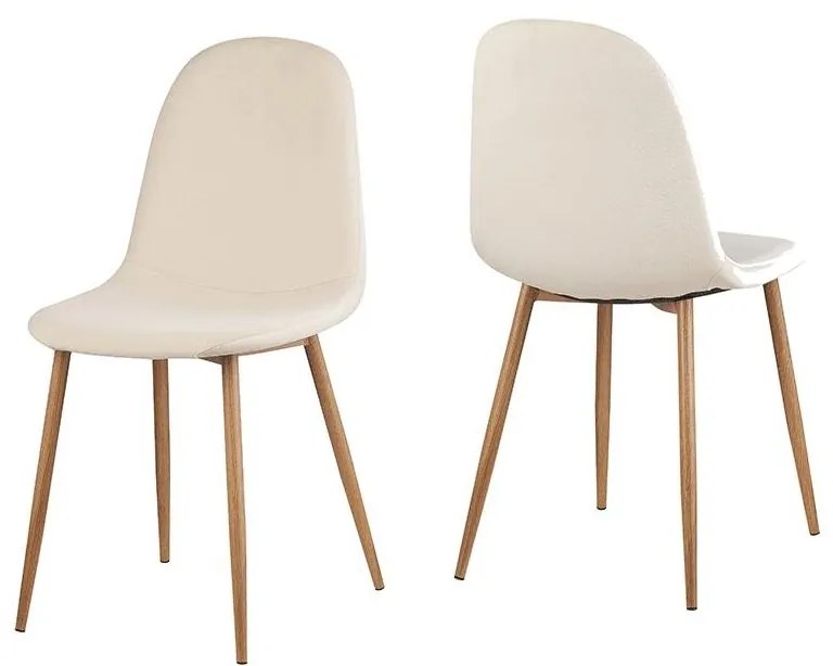 Stolička, béžová Dulux Velvet látka/buk, LEGA