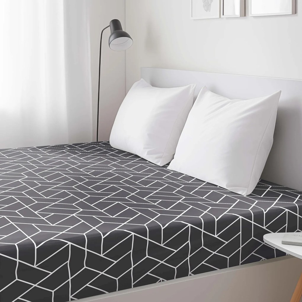 Goldea bavlnená napínacia plachta - mozaika na tmavo sivom 160 x 200 cm