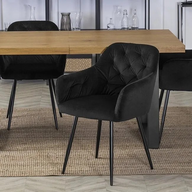 Dizajnová jedálenská stolička Ravenna čierna velúr
