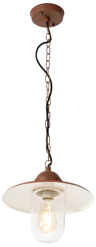 Moderné vonkajšie závesné svietidlo hrdzavohnedé IP44 - Kansas