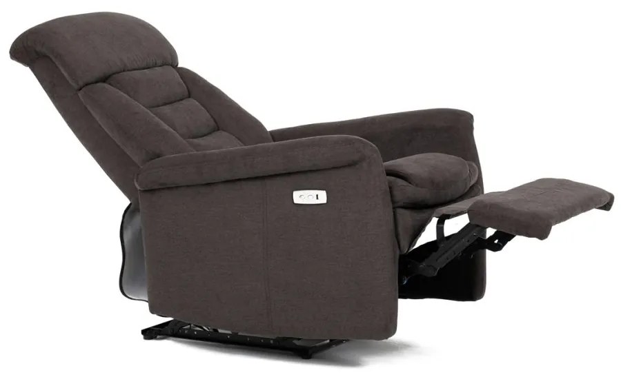 TV a relaxačné kreslo s elektrickým ovládaním, poťah hnedá látka TV-925 BR2
