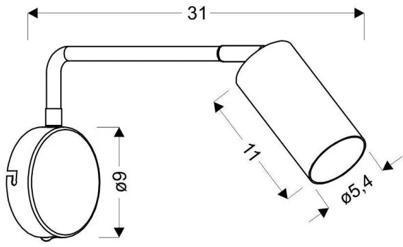 Nástenná lampička TINA 1xGU10/15W/230V čierna/zlatá
