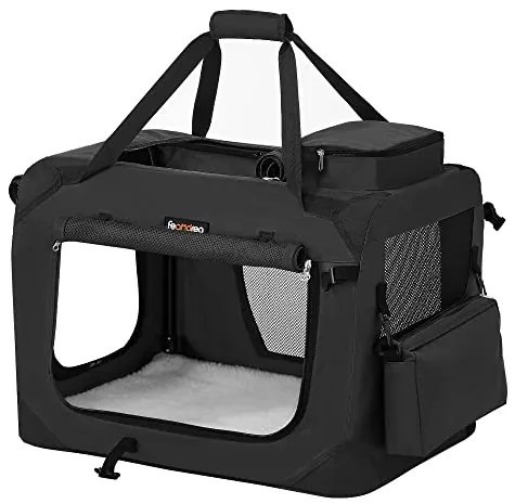 Skladací prepravný box pre psov S, prenosná taška pre psa, 50 x 35 x 35 cm, čierny