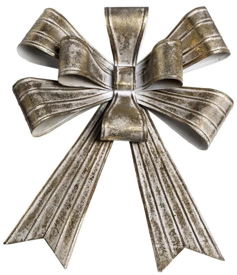 Mosadzná antik kovová nástenná dekorácia mašle Bow - 30*9*43 cm