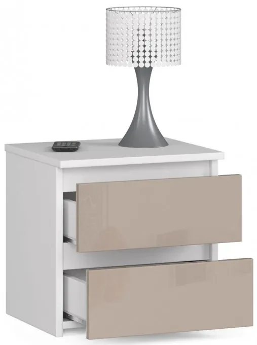 Nočný stolík CL2 2SZ CLP cappuccino, lesk