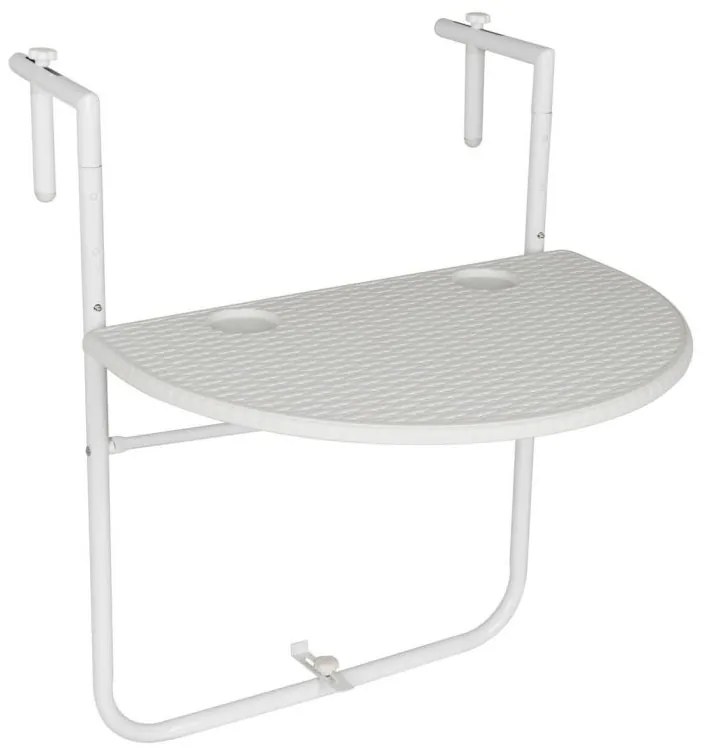 Garthen 66331 Závesný sklopný stolík ratanového vzhľadu - biely