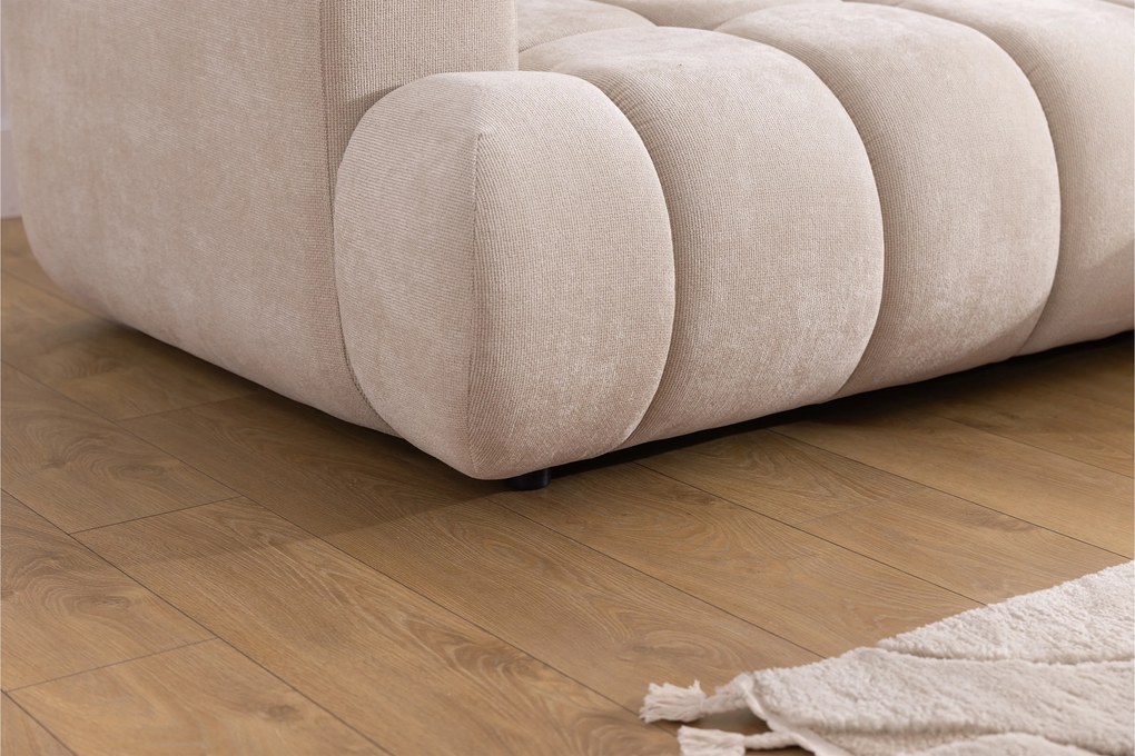 Rozkladacia rohová sedačka Lutario Mini pravá - béžová hydrofóbna pletenina Venice 2026