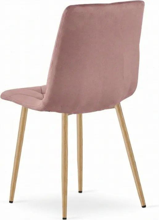 Staroružová zamatová stolička LIBRA CLOUD ROSE