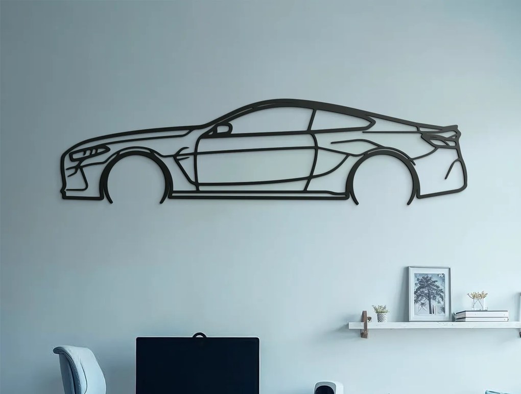 drevko Drevená nálepka na stenu BMW M8 Competition Rozmer obrazu: 22,5 x 86 cm, Farba dekorácie: Čierna