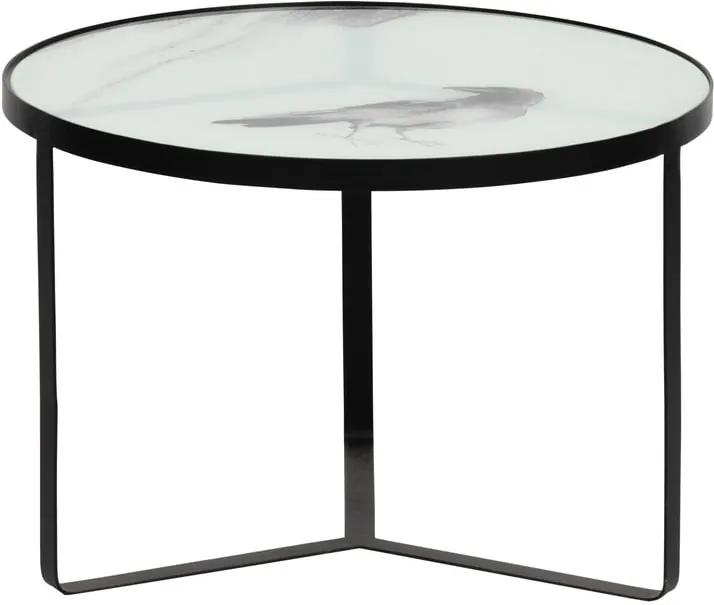 Kovový odkladací stolík so sklenenou doskou BePureHome Fly, ⌀ 55 cm
