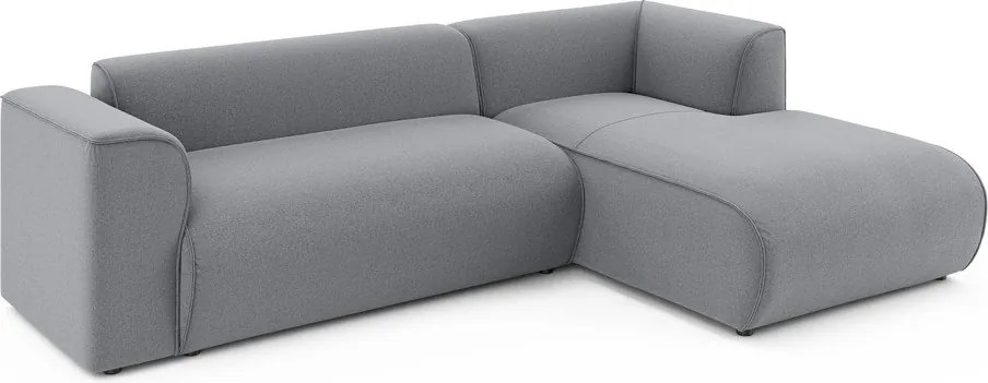 Svetlosivá rohová pohovka (pravý roh/s leňoškou) Merid – Ropez