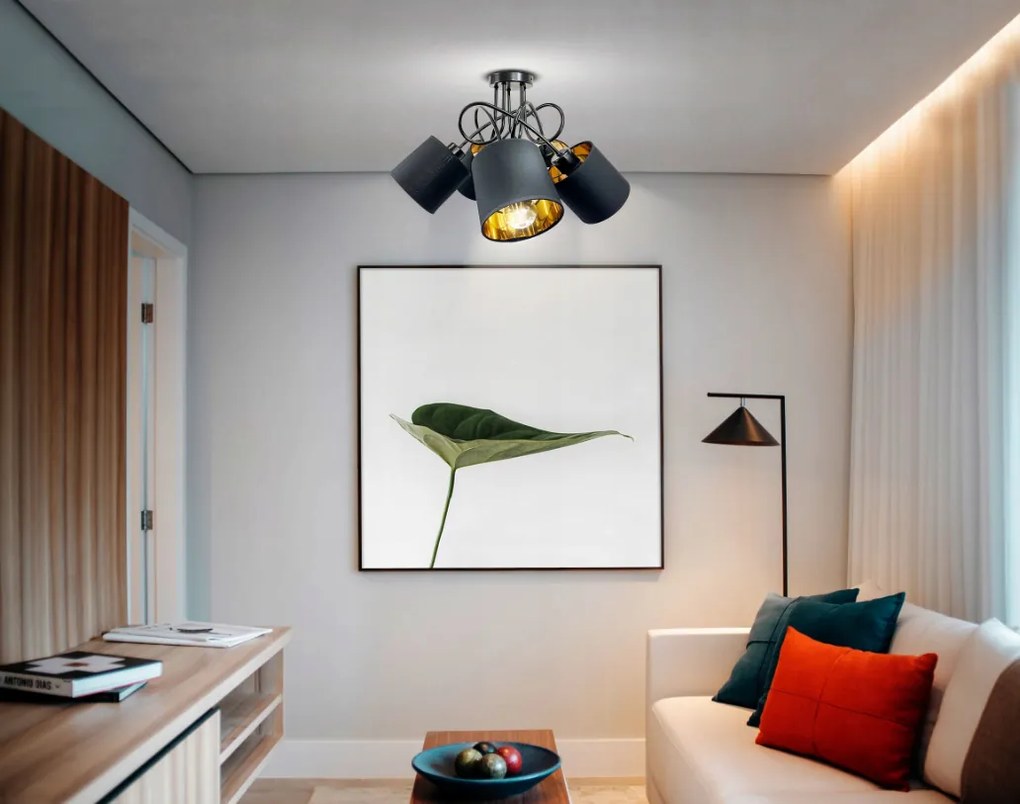 LOFT LED STROPNÁ ZÁVESNÁ LAMPA 5X ZLATÉ TIENIDLO