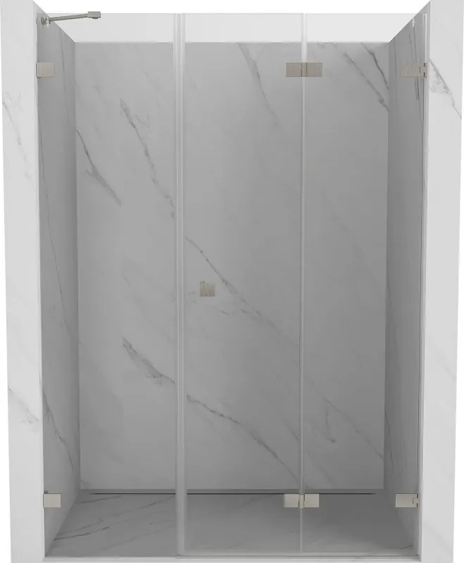 Mexen Lunar-F, pravé sklápacie sprchové dvere 150 cm, 8mm číre sklo, oceľový profil, 836S-150-050-97-00-P
