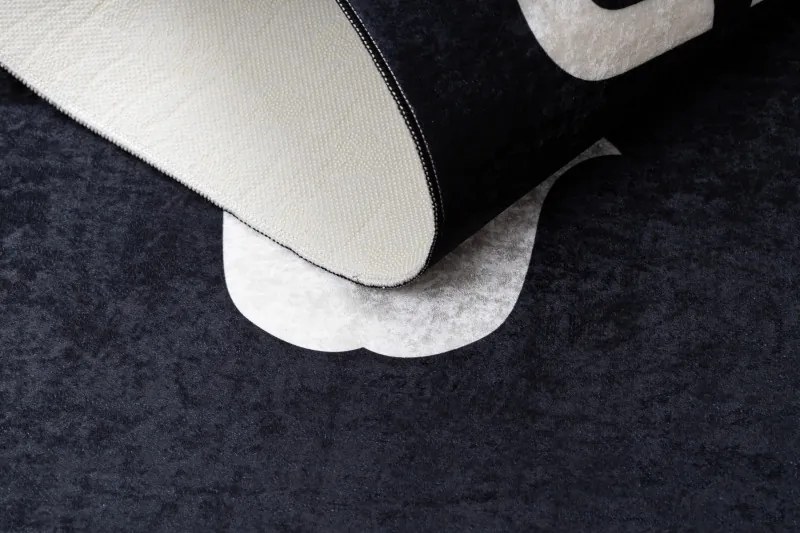 Dywany Łuszczów, Kusový koberec Bambino 2104 Game Over black, 80x150, čiernobiela, chodba / predsieň