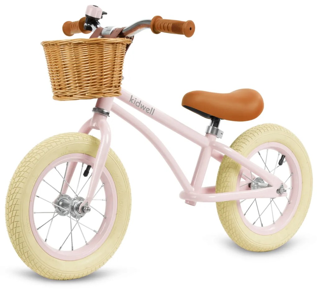 Balančný bicykel Kidwell Classy 12" s košíkom a zvončekom pre deti od 18 mesiacov